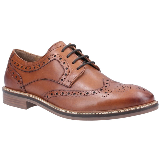 (Tan, 12) Hush Puppies Men's Bryson Lace Brogue Shoes Various Colours 31280