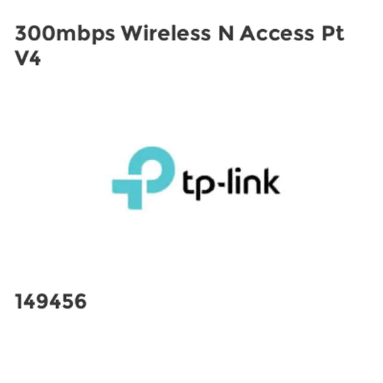 TP-Link 300mbps Wireless N Access Pt V4