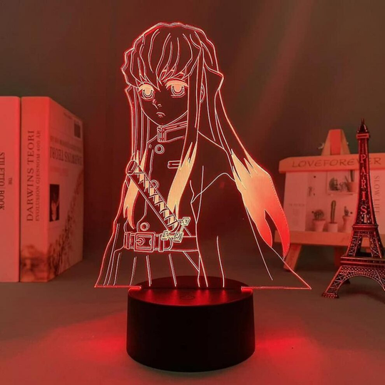 Shxx Anime 3D Night Light Demon Slayer Lamp Muichiro Tokito For Child Bedroom Decor Lighting Birthday Gift Manga Kimetsu No Yaiba (16 Colors With Remo
