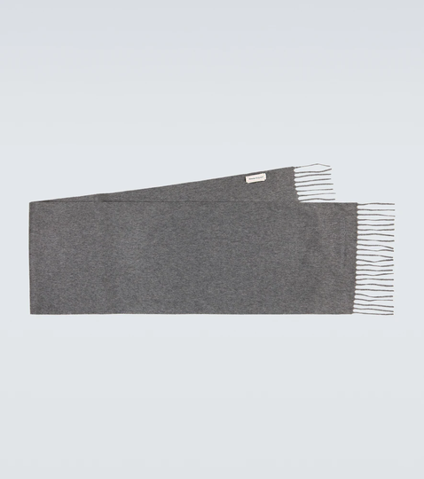 Fringed cashmere scarf