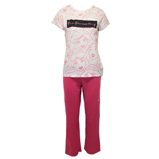 (L, White/Pink) Disney Princess Womens/Ladies Its A Thing Pyjama Set