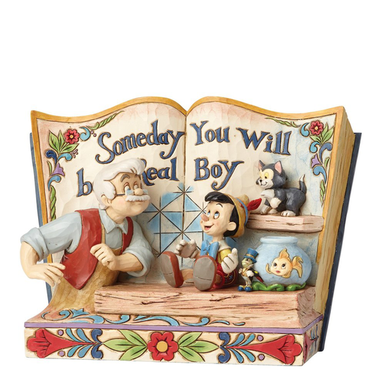 Disney Traditions 4057957 Statue Someday You Will Be A Real Boy-Storybook Pinocchio Figurine, Multi-Colour, 22 x 10 x 15 cm