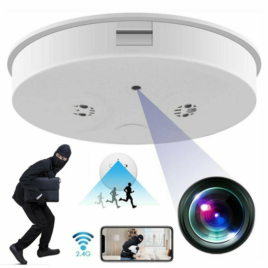 Mini 1080p Spy Camera Hidden Smoke Detector Motion Detection Nanny Cam
