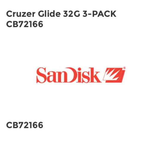 Sandisk Cruzer Glide 32G 3-PACK CB72166- you get 10
