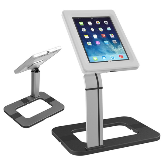 Maclean Lockable Tablet Desk Mount Stand Secure Anti Theft Holder Universal Desk Tablet Stand for Public Displays Lock Anti Theft iPad Samsung...