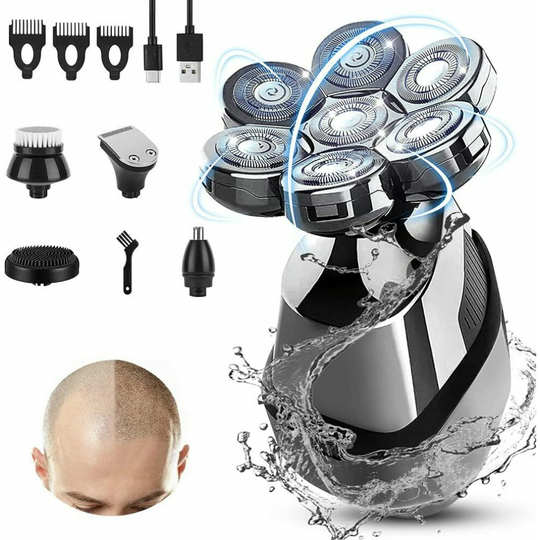 Electric Shaver 7 Head Razor Bald Beard Hair Skull Trimmer Remover Men