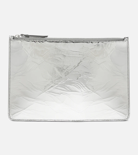 Metallic leather pouch