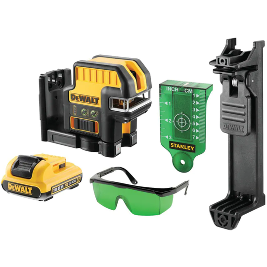 DeWalt DCE0825D1G-GB 10.8V 5 Spot Cross Line Green Laser comes with 2.0AH Batt
