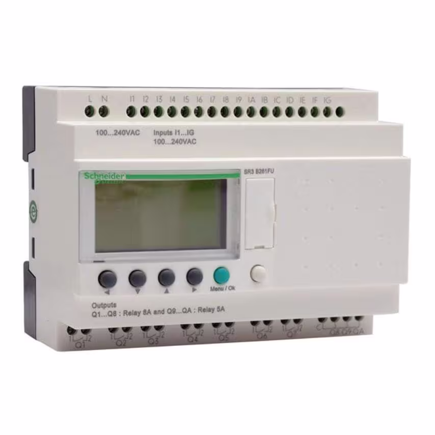 Schneider Electric SR3B261FU, SR3 26 I-O 100-240 VAC Includes Clock