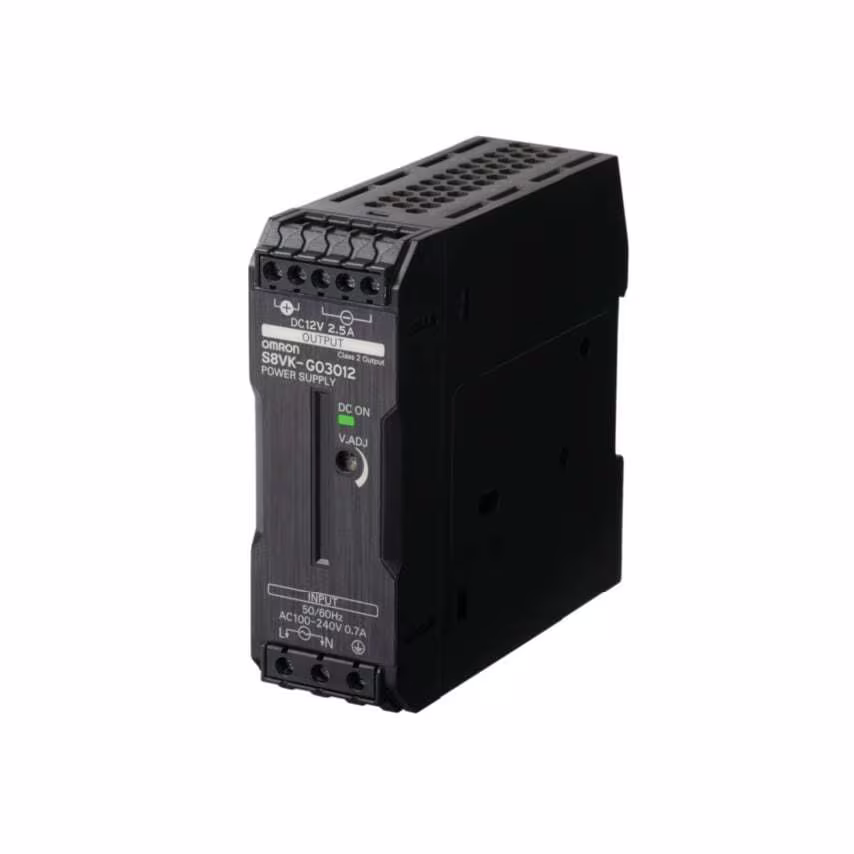 Omron Book Type Power Supply, Pro, 30 W, 12 VDC, 2.5A, DIN Rail Mounting
