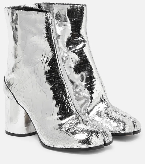 Tabi metallic leather ankle boot