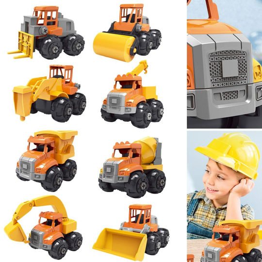 (ALL Set(8Type)) Take Apart Toys Truck Digger Kids Building Vehicle Construction Builder Toddler
