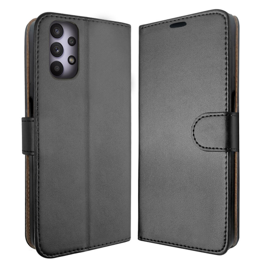 (Black) For Samsung A40 Wallet Case PU Leather Wallet Flip Phone Case