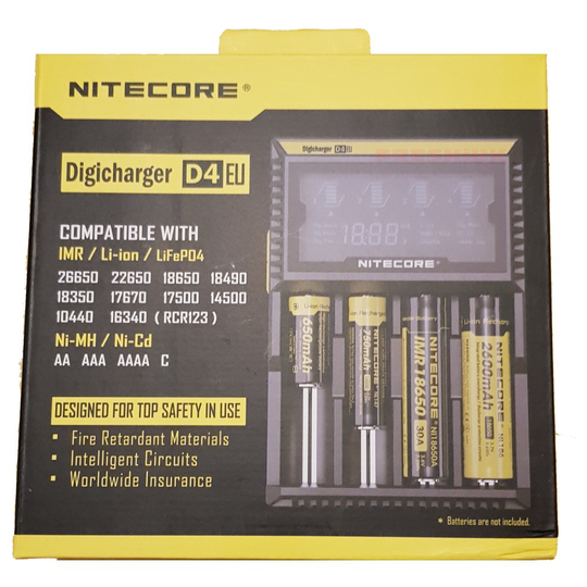Nitecore D4 - 2018 Model - Intelligent 18650 26650 AA Battery Charger