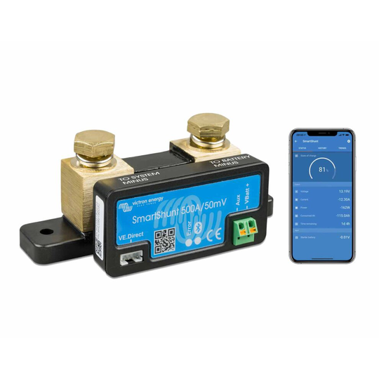 Victron Energy Smartshunt 500A Smartphone Battery Monitor Voltage Current Meter SHU050150050