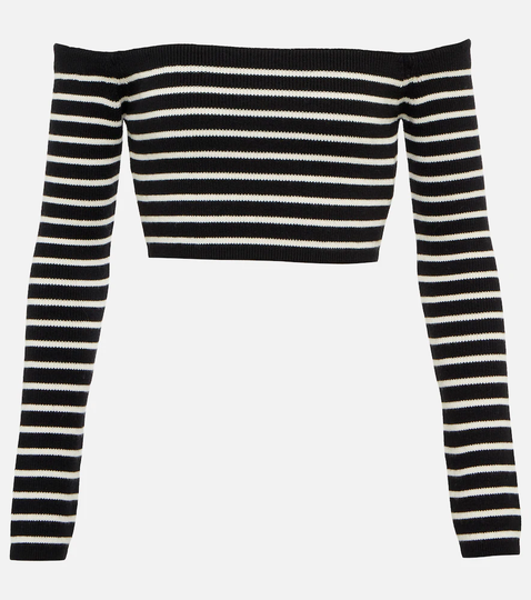 Striped wool and cotton sweater