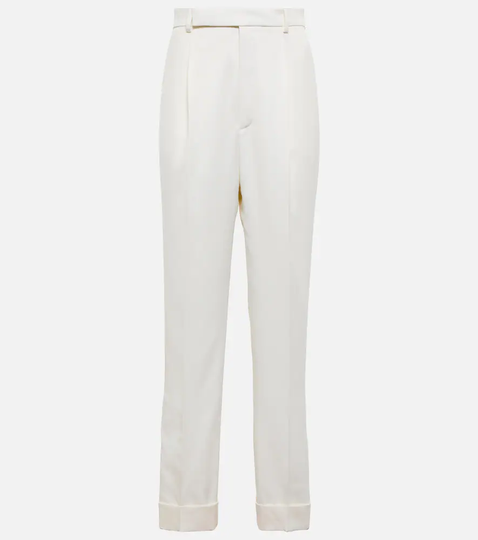 High-rise virgin wool straight pants