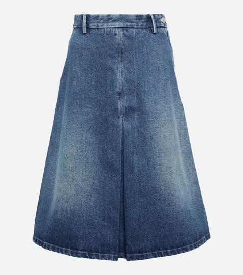 High-rise denim skirt