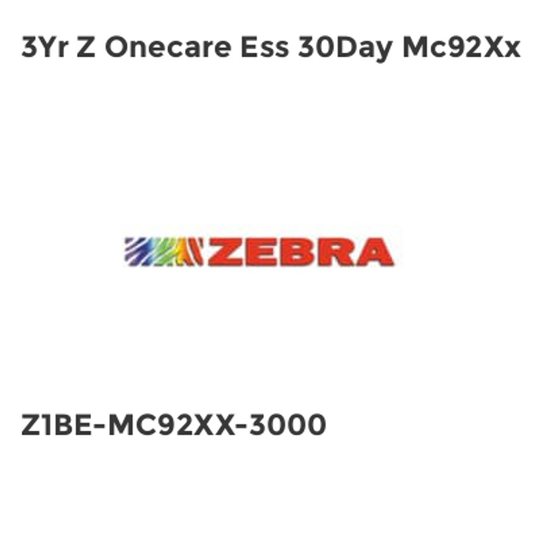 Zebra 3Yr Z Onecare Ess 30Day Mc92Xx
