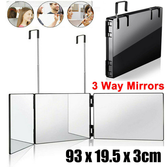 3 Way 360° Mirror For Self Hair Cut With Adjustable Telescopic Hooks
