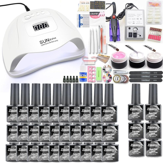 (120W 20000RPM 30PCS) Manicure Nail 30pcs Gel Nail Polish Kit 120w Uv Lamp Set