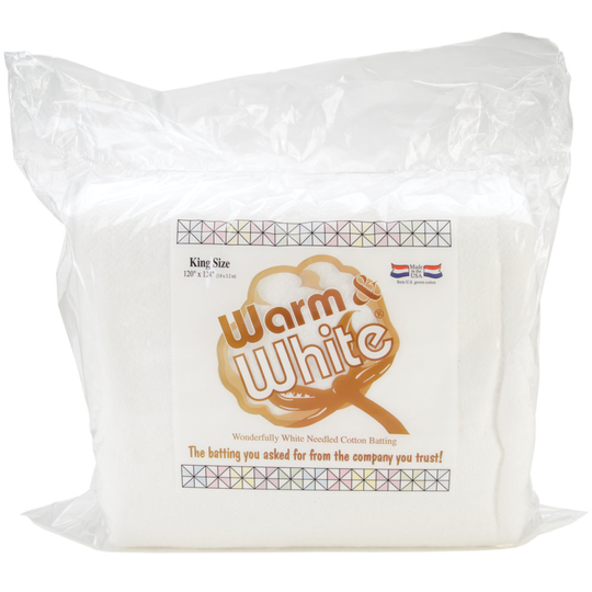 Warm & White Cotton Batting-King Size 120"X124" FOB: MI