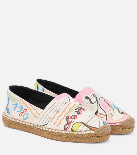 Printed canvas espadrilles