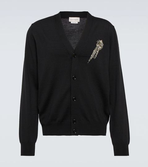 Embellished wool cardigan