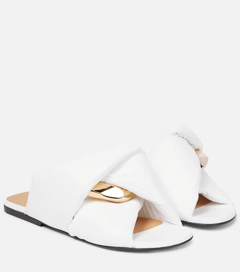 Chain Twist leather sandals
