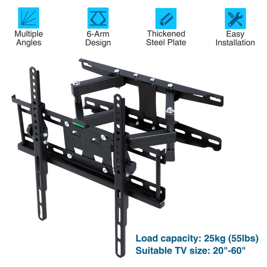 LCD Mount Bracket TV Wall Swing Arm 24/28/32/40/43/49/50/55/60 Inch Crenex