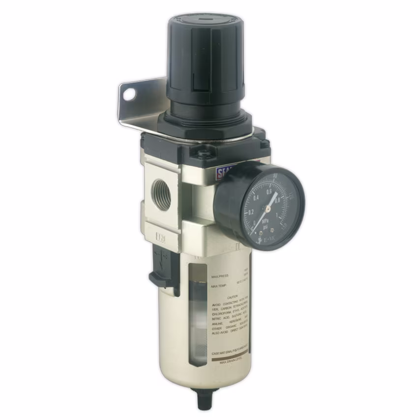 Sealey Air Filter/Regulator Auto Drain Max Airflow 140CFM