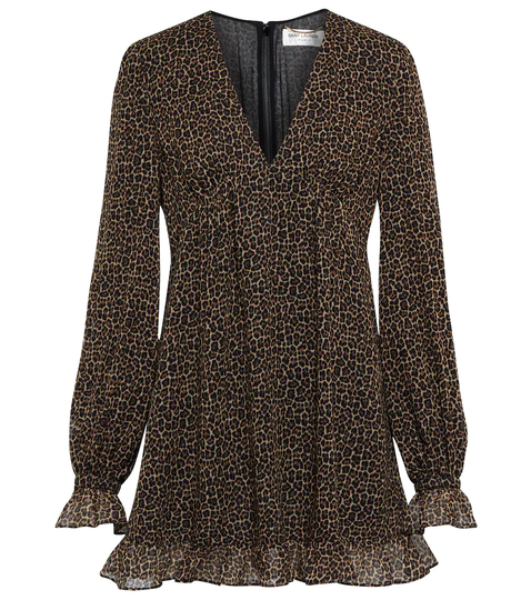 Wool leopard-print minidress