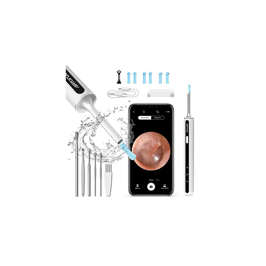 ARTOFUL Ear Wax Removal Kit, Ear Wax Remover Otoscope 1080P FHD WiFi Wireless Ear Cleaner Camera with 6 LED and 3.5mm Visual Ear Otoscope for And