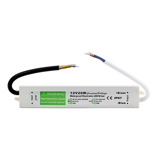 DC12V 1.66A IP67 20W Waterproof LED Driver Power Supply Transformer
