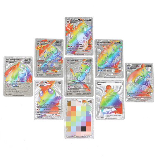 (Silver Rainbow Cards 55pcs) Pokemon Boxed Card Bundle Pikachu GX Holo Card Set