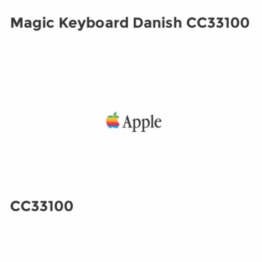 Apple Magic Keyboard Danish CC33100- you get 2