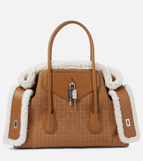 Antigona Soft Lock shearling-lined leather tote