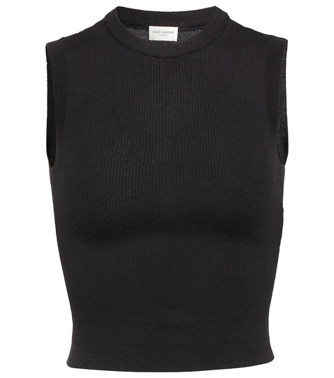 Wool, cashmere, and silk blend top