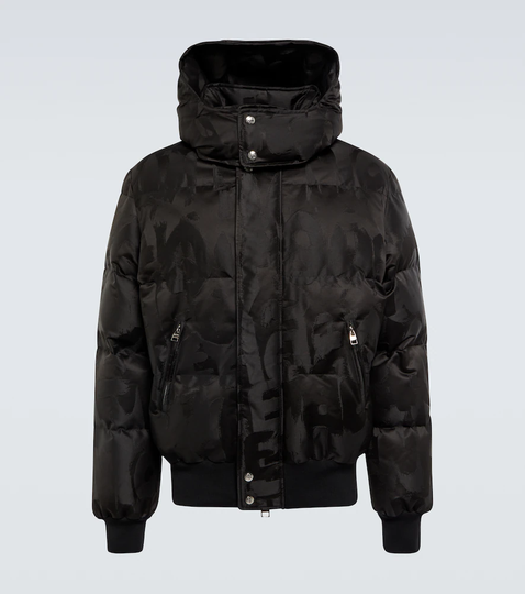 Graffiti printed puffer jacket