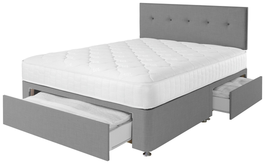 Argos Home Dalham Memory 3 Drawer Grey Divan - Double
