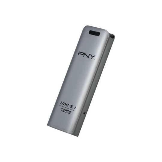 Pny 128GB Elite Steel USB 3.1 Stainless Steel Flash Drive Capless Sliding Design