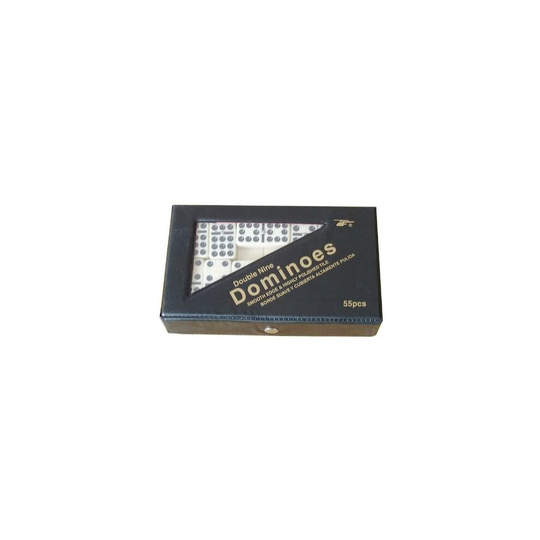 New Double Nine Dominos Domino with Spinners Ivory Tiles in Black Case Game
