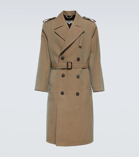Wool twill trench coat