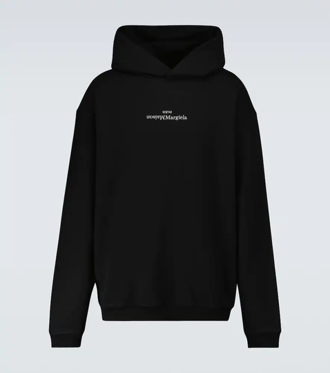 Upside down logo hooded sweatshirt