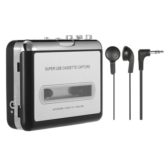 (Gray) Portable Cassette Player Portable Tape Player Captures Cassette Recorder Via Usb Compatible With Laptops Pc