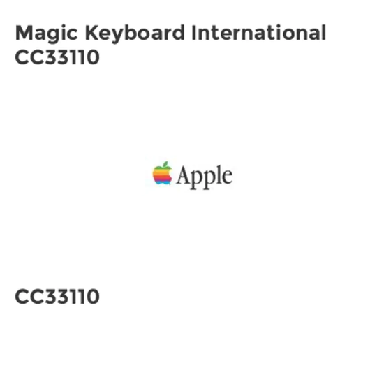 Apple Magic Keyboard International CC33110- you get 2