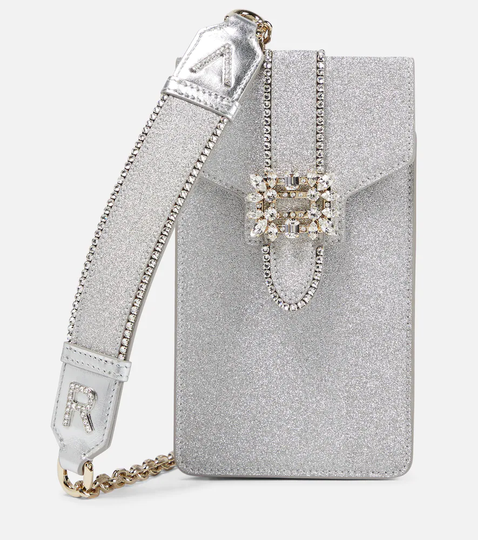 Miss Vivier embellished phone pouch