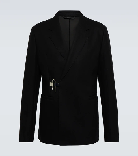 Double-breasted wool-blend blazer
