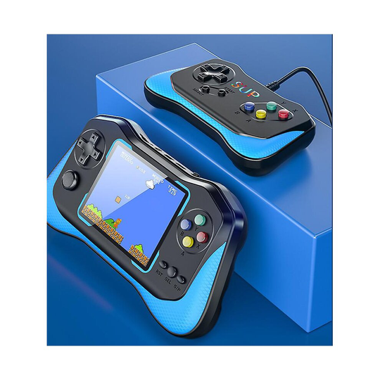(Blue) Handheld Game Console Mini Retro Player Preloaded With 500 Games For 2 Players