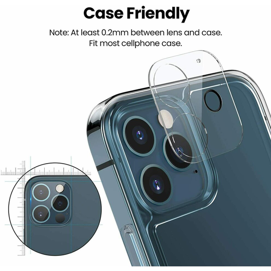 (iphone12) For iPhone 13 12 11 Pro Max Tempered Glass Camera Lens Cover Screen Protector
